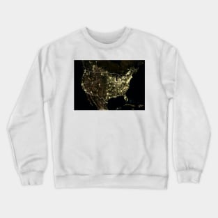 USA at night, satellite image (C024/9398) Crewneck Sweatshirt